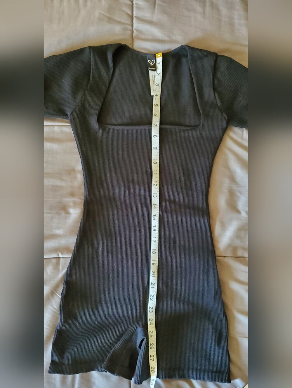 Ribbed Square-Neck Short Ribbed Romper - Picture 6 of 7